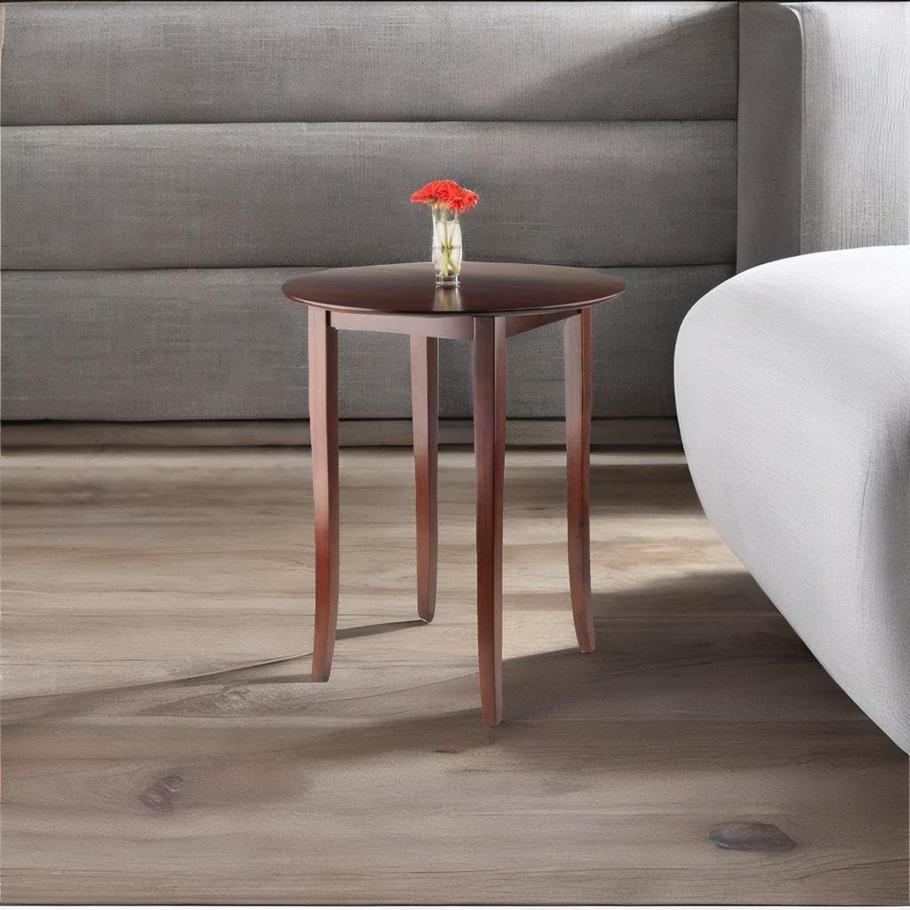 Ergode Round Dining Table - Walnut Wood Finish, Solid Wood Frame, 33.66' Diameter, 38.98' Height - Perfect for Meeting, Dining, and Displaying - Accommodates 4 Chairs - Easy Assembly Required