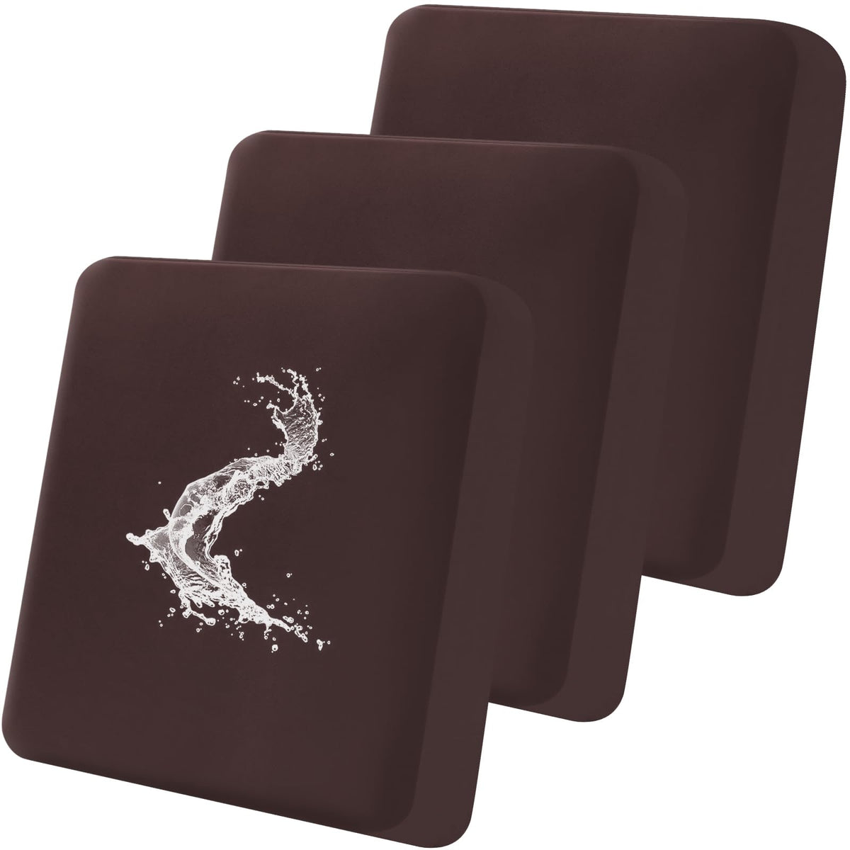 Smiry Waterproof Couch Cushion Covers, Stretch Washable Sofa Cushion Cover, Soft Sofa Slipcover Elastic Non-Slip Furniture Protector For Pets, Kid (3 Pack, Chocolate)