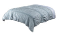 Rizzy Home | BT3043 | Polyester Quilt | 90"x92" Blue Solid Textured