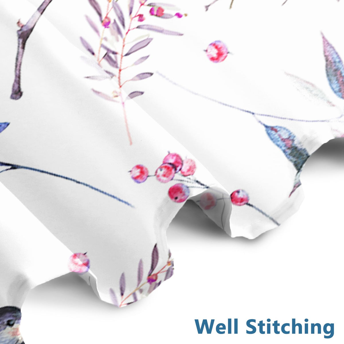 Awert Bird Shower Curtain With Hooks Colorfur Cheery Birds On Tree Branch Shower Curtain For Bathroom Waterproof Fabric Bathroom