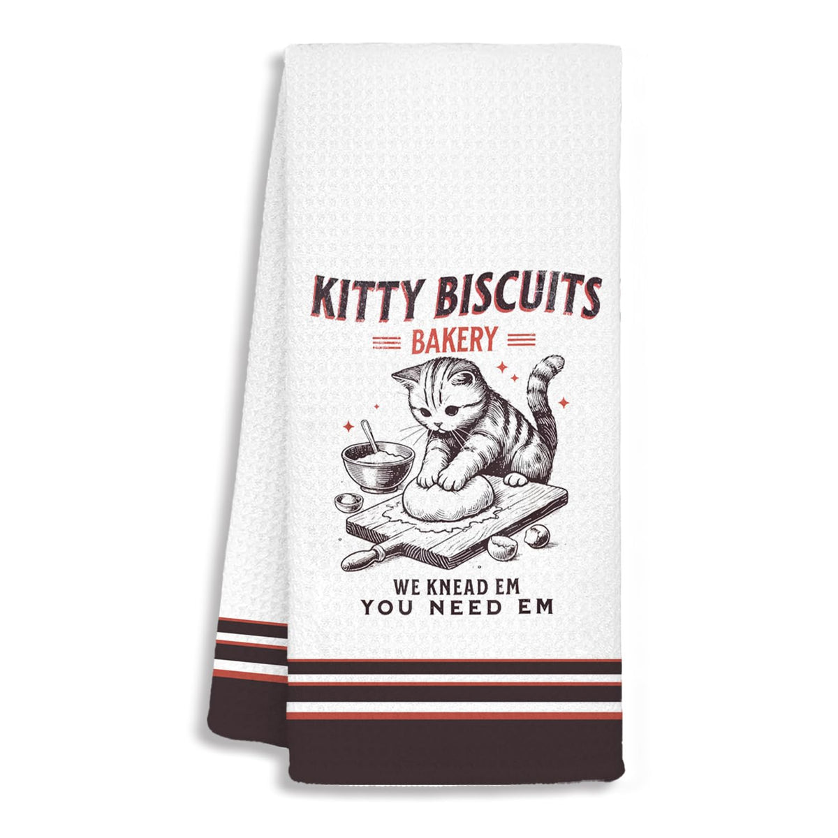 SJDFCSA Funny Cat Baking Kitchen Towels, Gifts for Bakers Baking Lovers Women Dish Tea Towels, Cat Lovers Mom Lady Gifts Decorat