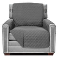 Sofa Shield Chair Slip Cover With Patented Strap, Large Cushion Protector, Reversible Stain And Dog Tear Resistant Slipcover, Qu