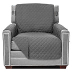 Sofa Shield Chair Slip Cover With Patented Strap, Large Cushion Protector, Reversible Stain And Dog Tear Resistant Slipcover, Qu