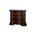Best Master Furniture Barney'S Traditional Walnut Nightstand With Marble