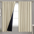 Bgment Full Blackout Curtains With Thermal Insulation Liner Curtains 63 Inches Long, Rod Pocket And Back Tab Double Layer Room D