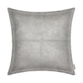 Brawarm Gray Leather Throw Pillow 22 X 22 Inches, Faux Leather Pillow Cover With Piping, Hand Stitched Leather Decorative Throw