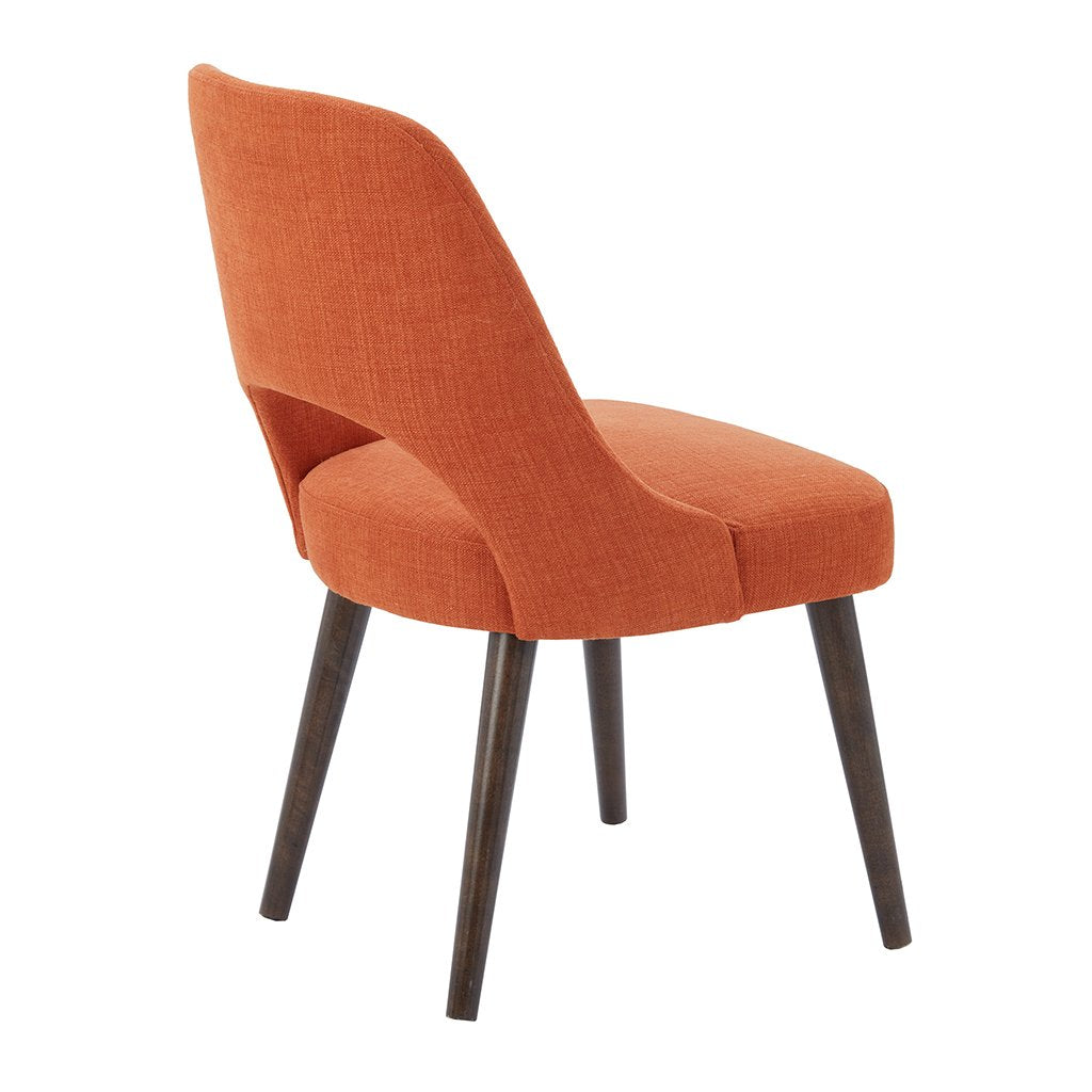 INK+IVY Dining Chair, Set of 2, Orange/Dark Brown