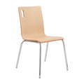Oklahoma Sound Corporation Bushwick 8 Layer Bent Plywood Seat Cafe Chair with Chrome Leg and Footring - Natural