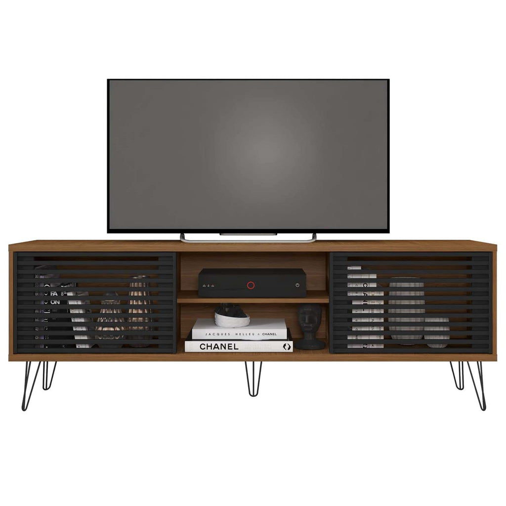 Woodpeckers Furniture And Mattress Frizz Mid-Century Modern TV Stand for 70 Inch TV (Walnut)