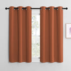 NICETOWN Bedroom Halloween Curtains 48 inches Long, Burnt Orange Privacy and Thermal Insulated Blackout Drapes for Windows (1 Pa