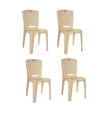 Prima Plastic Chair For Living Room | Set Of 4 | Chair For Home, Living Room, Outdoor | Stackable Chair Without Arm | 100% Virgi