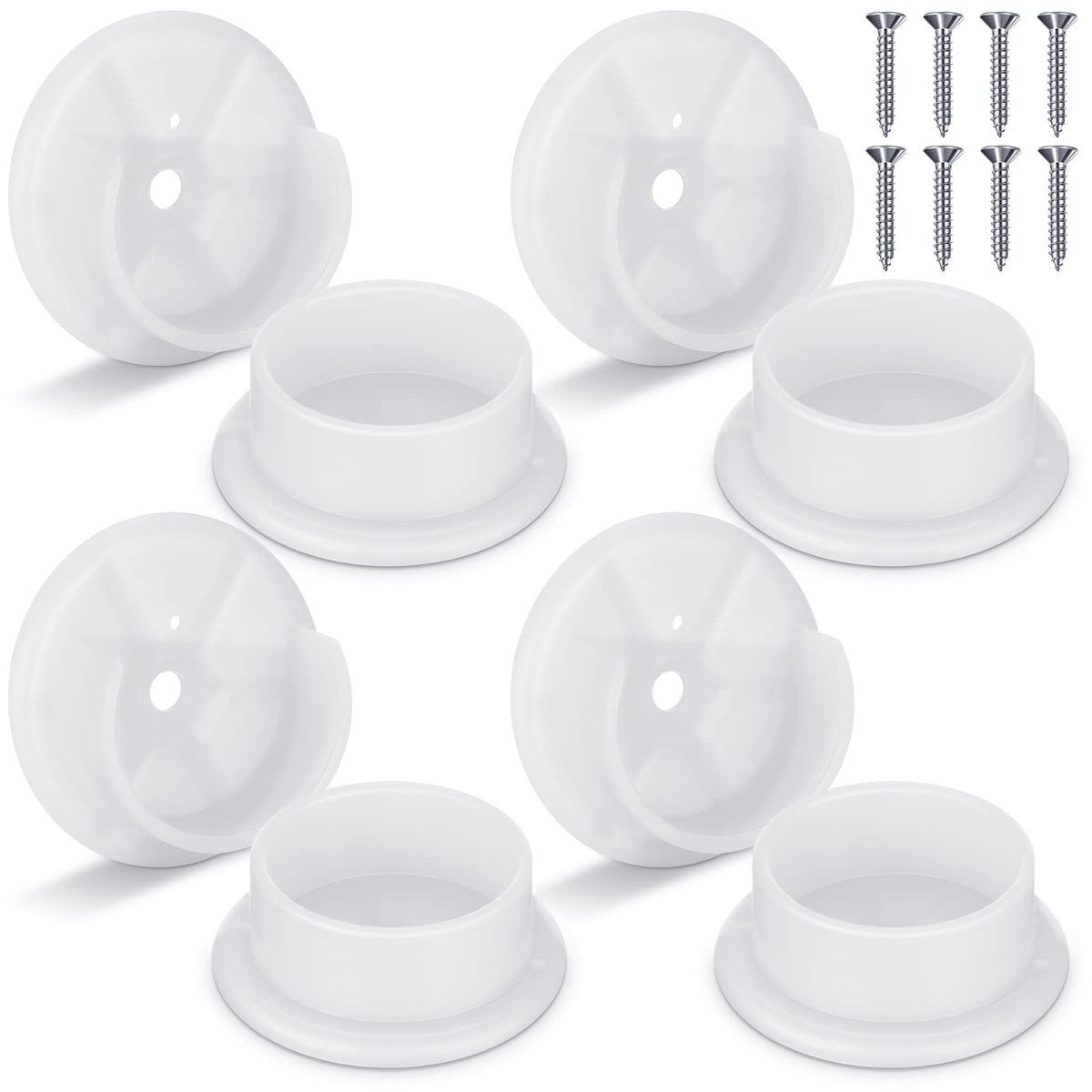 8 Pcs Plastic Closet Pole Socket White Closet Rod Holders Closet Rod Bracket Shower Rod Holders Wardrobe Tube Support for Bathro