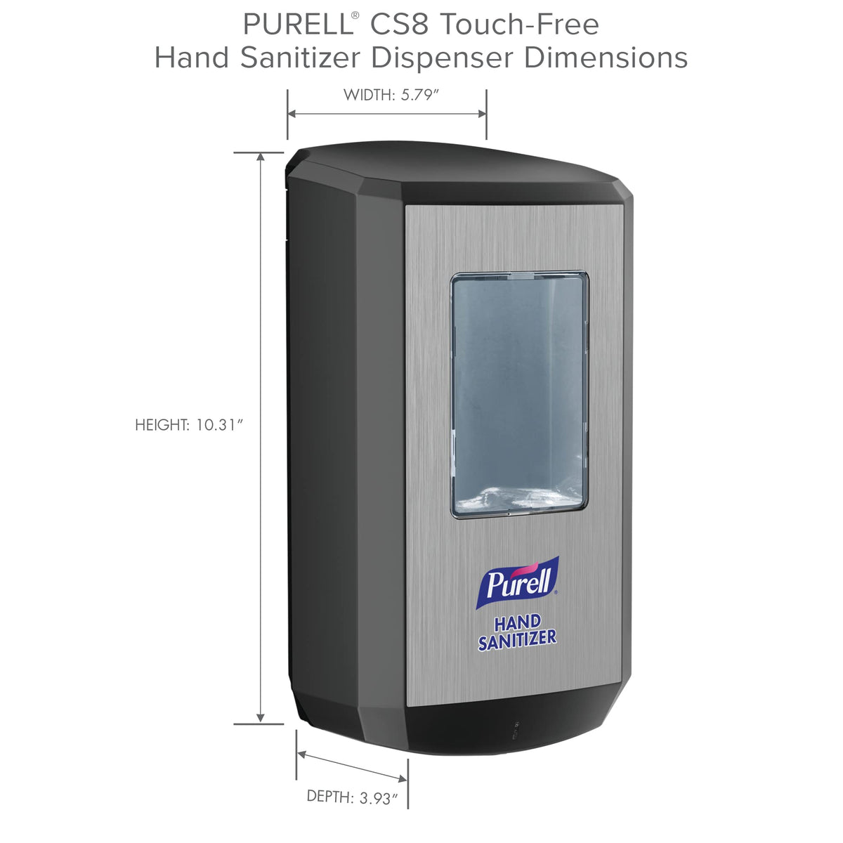 PURELL CS8 Automatic Hand Sanitizer Dispenser, Graphite, for PURELL CS8 1200 mL Hand Sanitizer Refills (Pack of 1) – 7824-01