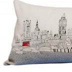 HomeRoots Cream 35' White London Daylight Skyline Lumbar Decorative Pillow