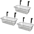 Over The Door Hanging Storage Basket Set Of 3, Heavy Duty Mild Steel Metal Wire Organizer Rack For Kitchen, Bathroom, Pantry, Ca