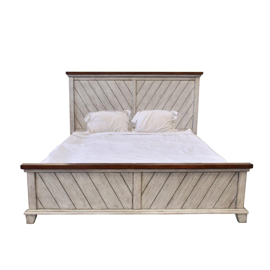 Steve Silver Bear Creek Queen Bed with Rustic Ivory and Honey Finish BC900-QBED