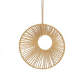 ANIUHL Round Macrame Wall Hanging Double-ring Woven Basket Geometric Circle Hoop Boho Modern Wall Art Home Decor for Bedroom Liv
