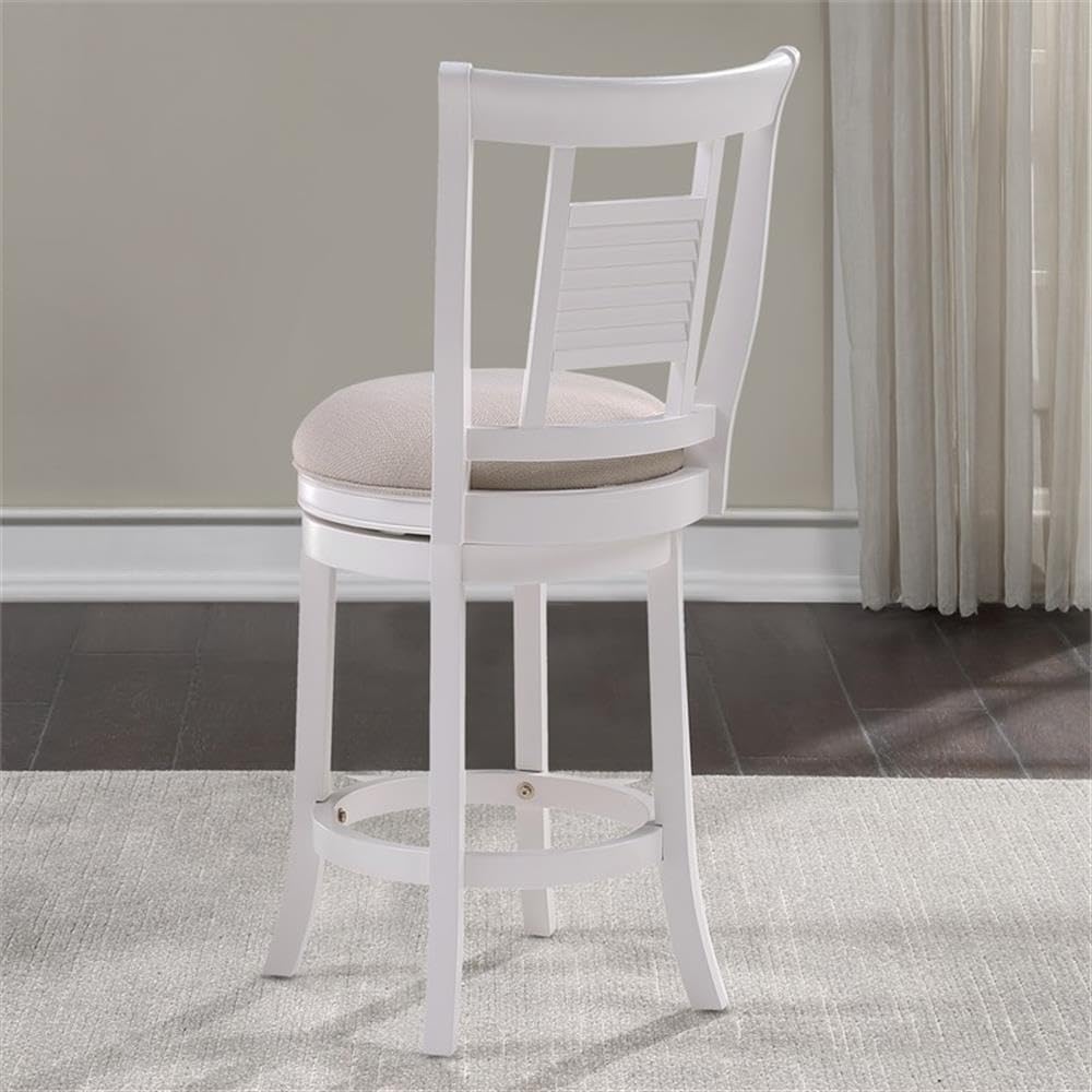American Woodcrafters Grove Swivel Counter Bar Stool Solid Wood White Ivory 26" Seat Height