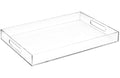 Modern 16x12 Rectangle Acrylic Lucite Plastic Decorative Serving Tray with Clear Handles for All Occasions by Home Redefined
