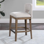 American Woodcrafters Bistro Brown Solid Wood And White Fabric 24-Inch Bar Stool