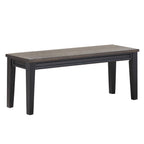 Steve Silver Raven Noir Two-Tone Ebony Back and Driftwood Dining Bench Solid Wood