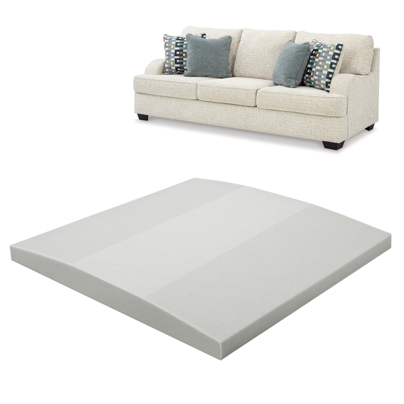 Havargo Couch Cushion Support High Density Foam 22''X22'' Inch Sofa Couch Supports For Sagging Cushions Light Grey 1Pc