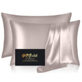 Silk Pillow Cases 2 Pack, Mulberry Silk Pillowcases Standard Set Of 2, Smooth, Anti Acne, Both Sides Natural Silk Satin Pillow C