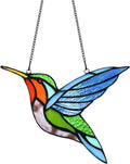 Handcrafted Stained Glass Hummingbird Tiffany Style Stained Glass Window Panels Sun Catcher Bird
