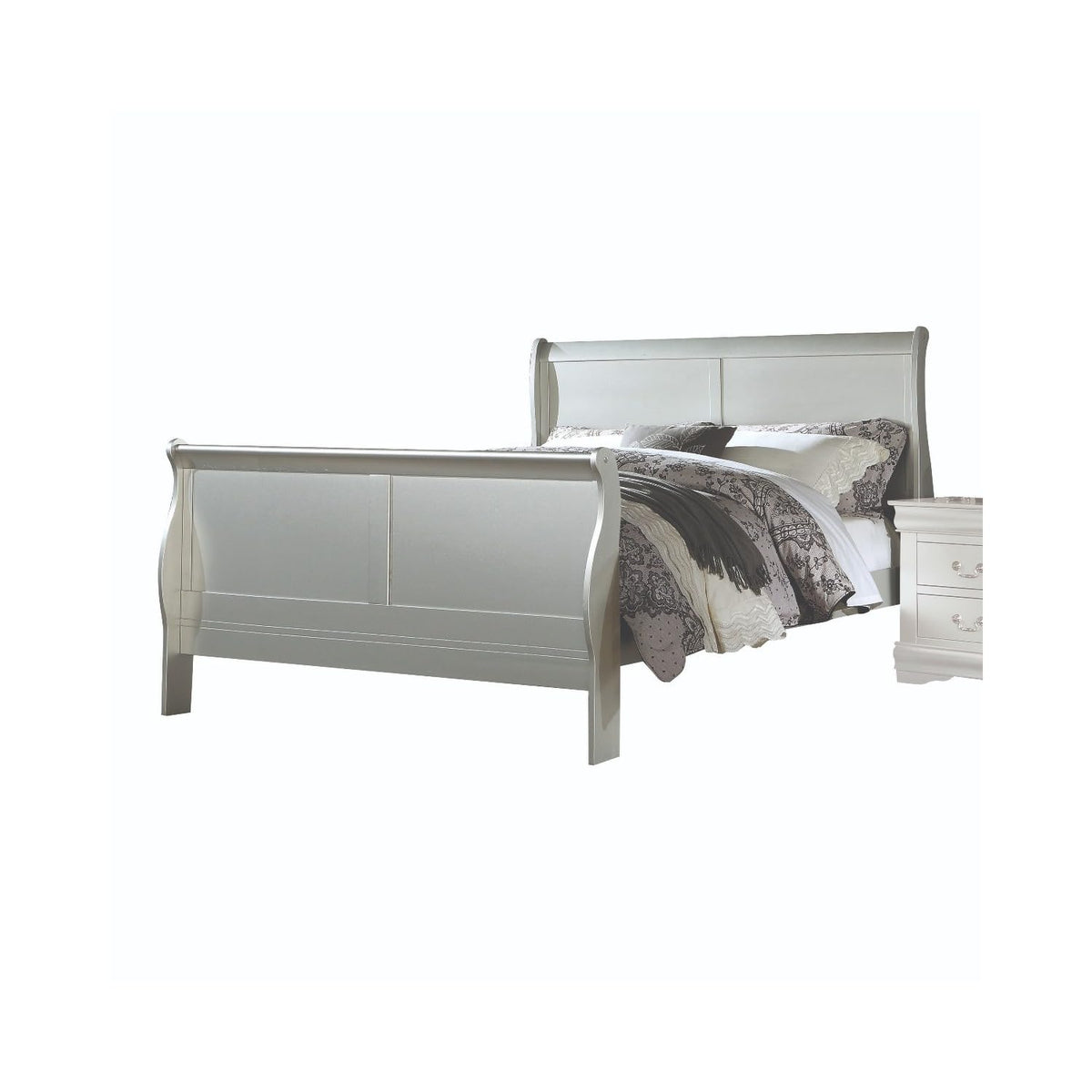 Acme Louis Philippe III Eastern King Bed in Platinum