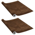 vidaXL 2x Self-adhesive Furniture Films Home Garden Indoor Outdoor Terrace Balcony Backyard Window Treatment Film Decor Dark Oak PVC