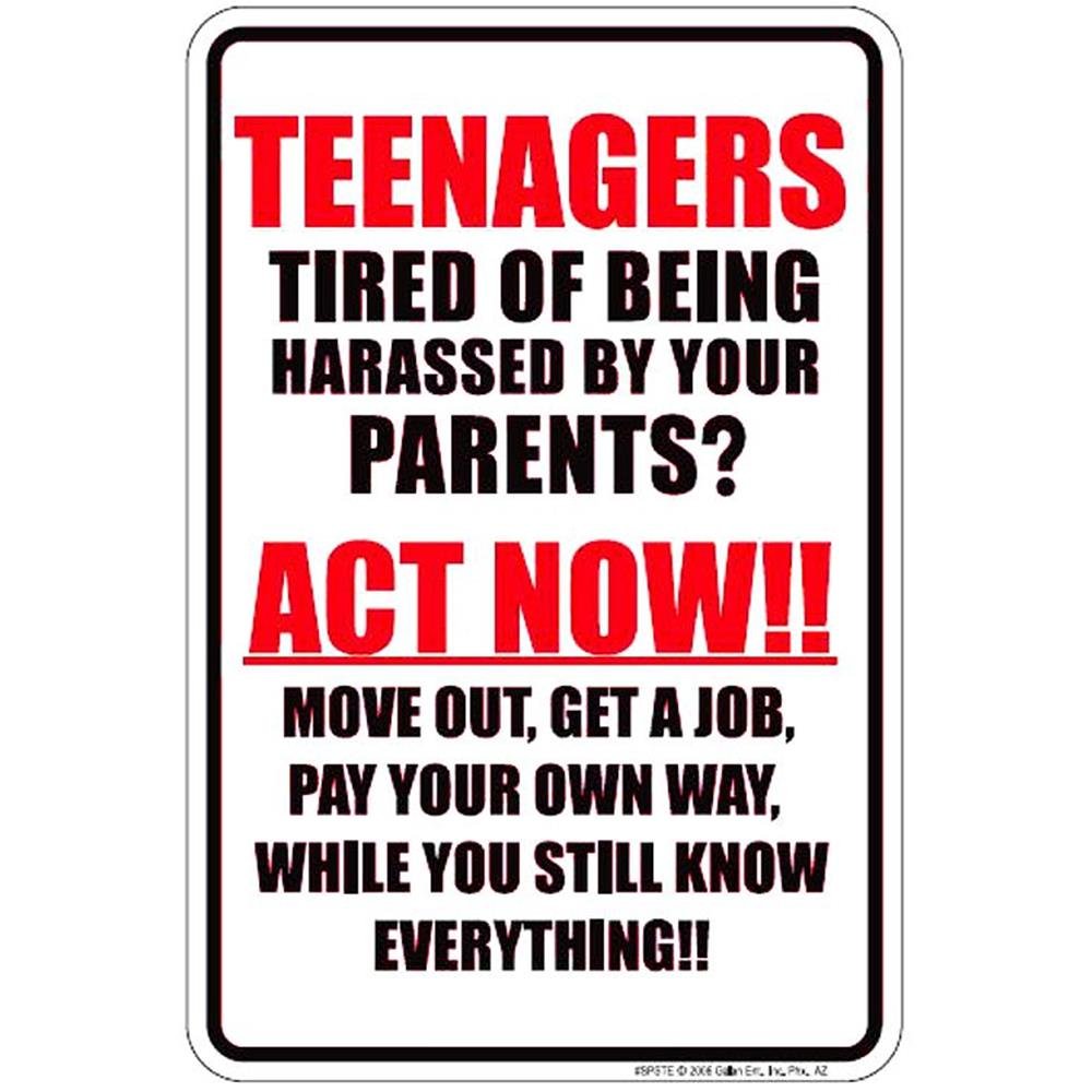 Signs 4 Fun SPSTE Teenagers, Small Parking Sign