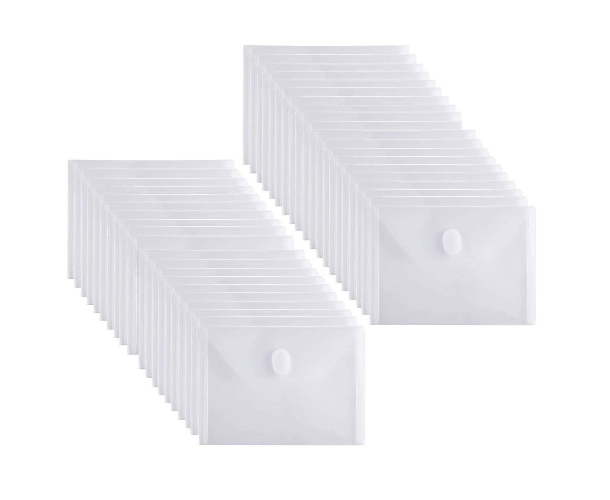 Yessart 5X7 Small Plastic Envelopes Hook Loop Closure Receipt Storage Holder 40 Pack