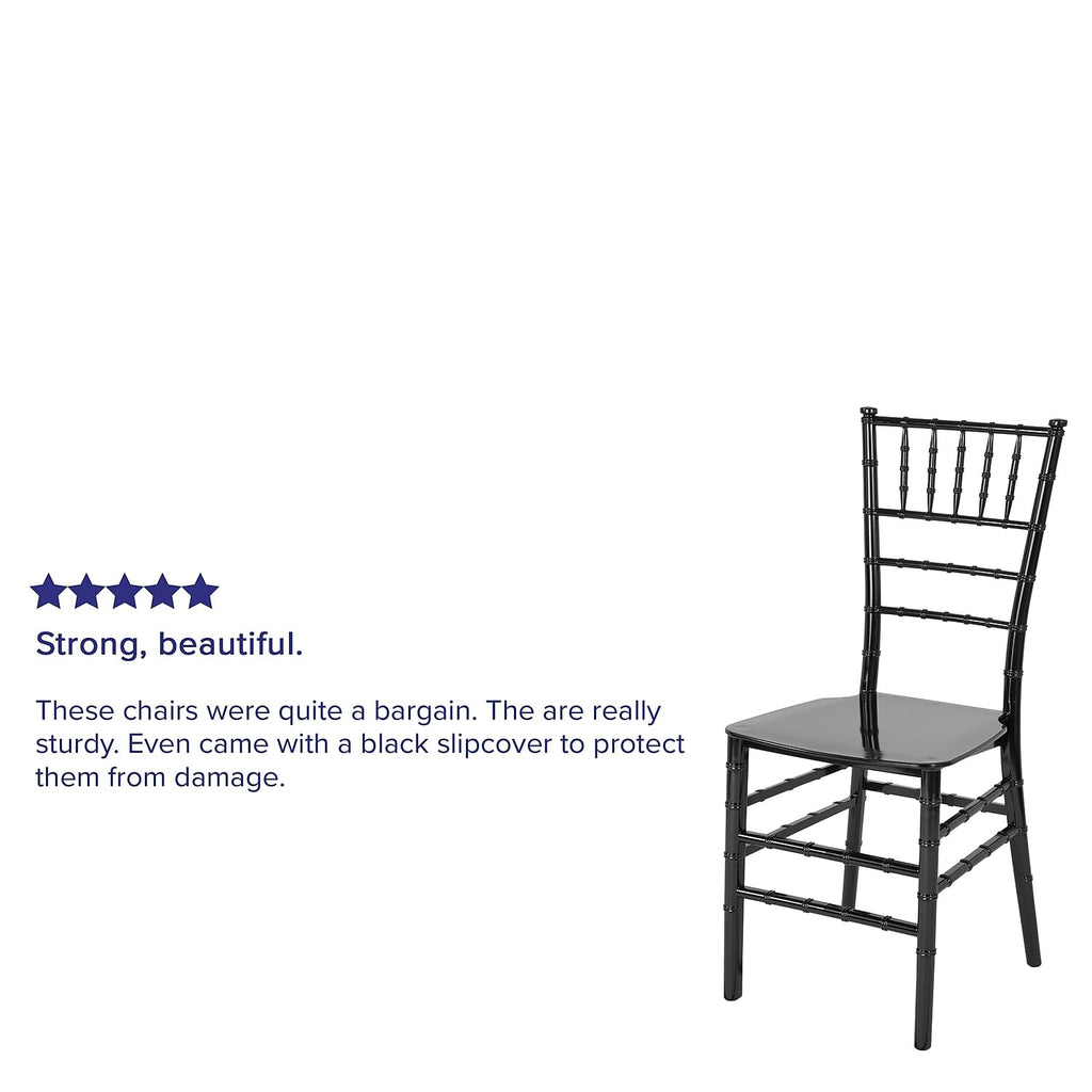 Flash Furniture Hercules Series Black Resin Stacking Chiavari Chair