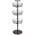 Household Essentials 2138 Three-Tier Adjustable Revolving Shoe Rack | Bronze