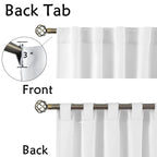 Bgment Rod Pocket And Back Tab White Curtains For Bedroom - Thermal Insulated Room Darkening Curtains For Living Room, 2 Window Curtain Panels (52 X 84 Inch, Pure White)