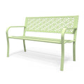 Vingli 50' Outdoor Bench Metal With Floral Back, Garden Bench Front Porch Bench For Yard Patio Entryway Park Outside, 800Lb Capacity - Green