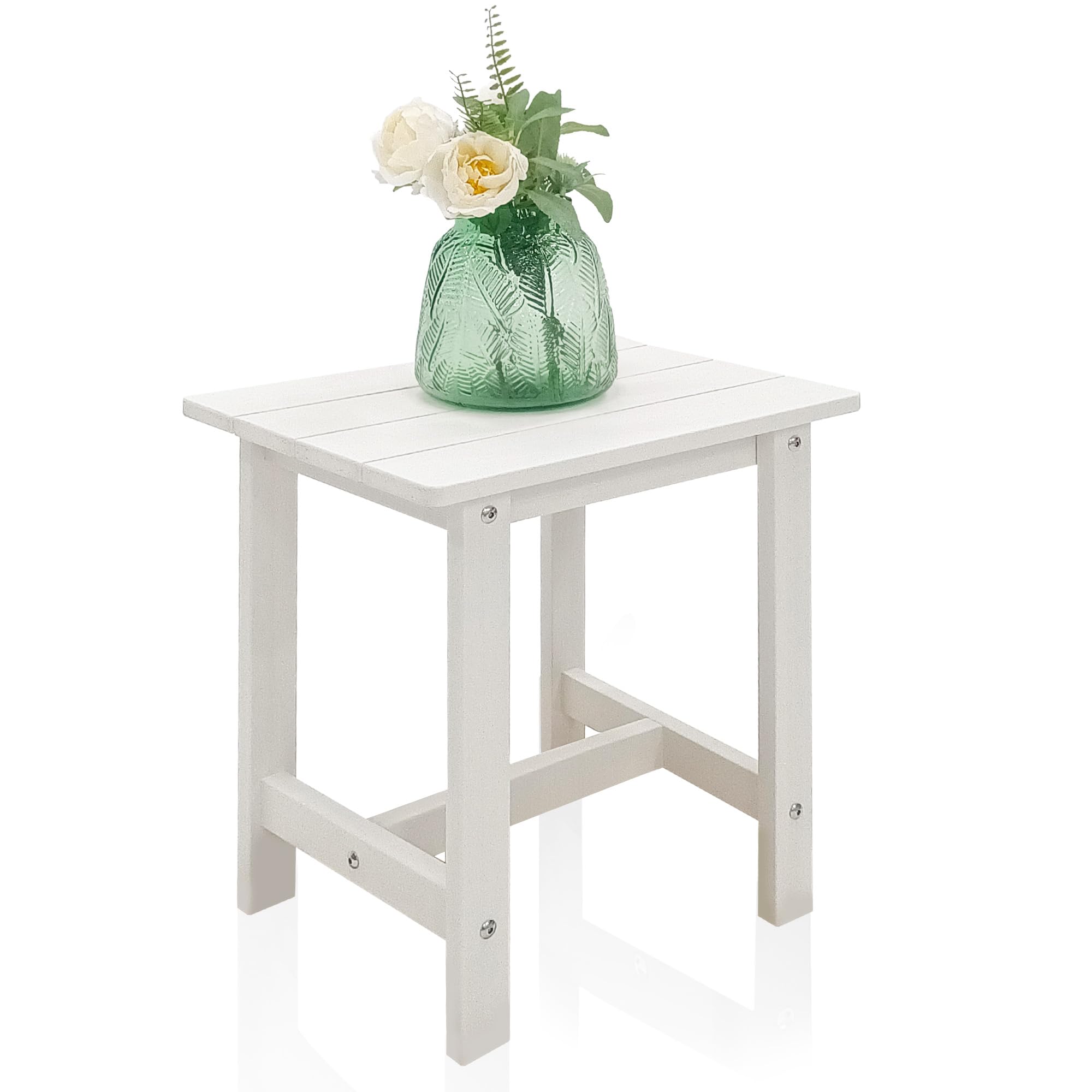 Juserox Outdoor Side Table, Adirondack Small Patio Table, Plastic Small Outdoor Table, Hdps Side Table For Pool, Balcony, Porch,