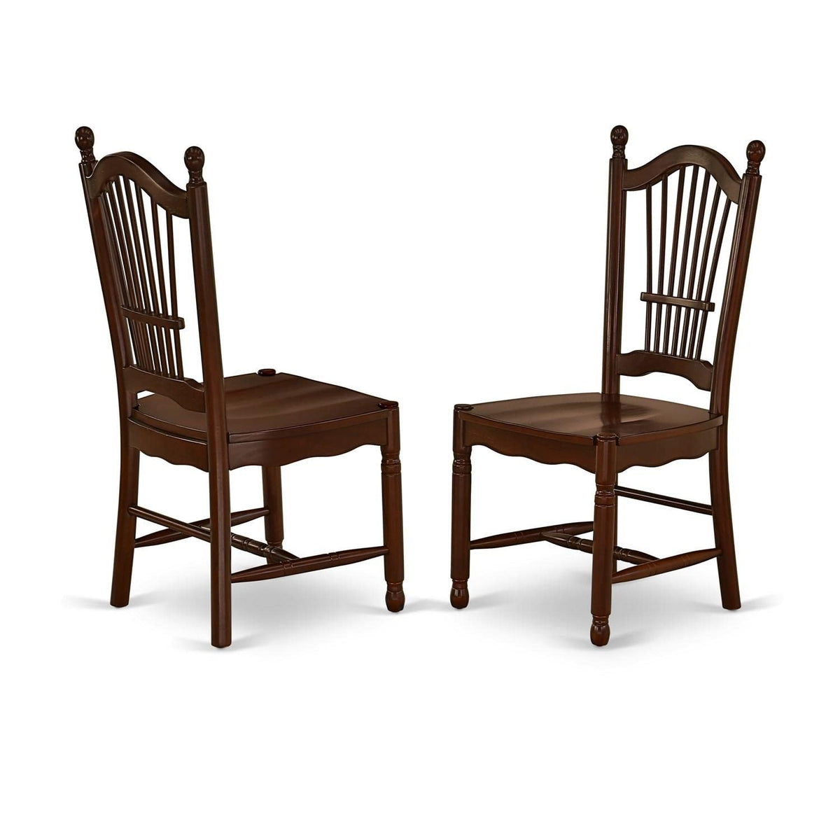 East West Furniture Ando3-Mah-W 3 Piece Dining Set Contains A Round Dining Room Table With Pedestal And 2 Wood Seat Chairs, 36X36 Inch, Mahogany