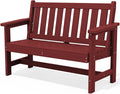 Serwall Outdoor Bench, Hdpe Outdoor Benches Weatherproof, 2-Person Garden Bench With 660 Lbs Weight Capacity, Patio Benches For Outdoors, Garden, Porch, Backyard And Park, Red