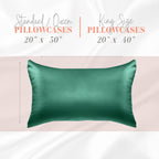 Elegant Comfort Silky And Luxurious 2-Piece Satin Pillowcase Set For Healthier Skin And Hair, Hidden Zipper Closure And Beautifully Packaged, Satin Pillowcase Set, Standard/Queen, Hunter Green