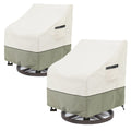 Lsongsky Outdoor Swivel Lounge Chair Cover 2 Pack,(35 W X 37 D X 38.5 H Inches)100% Waterproof Heavy Duty Outdoor Chair Covers,Patio Furniture Cover For Swivel Patio Chair,White&Grayish Green