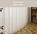 Pi Sheer Curtain 108 Inches Long,Light Window Drapery Soft Airy Voile With Rod Pocket For Living Room/Bedroom/Patio Door/Sliding Glass Door 2 Panels(W42Xl108-2Pc,Beige)