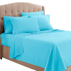 Clara Clark King Sheets, 6 Piece Set - Hotel Luxury Sheets For King Size Bed, Super Soft Bedding Sheets & Pillowcases, King Size Sheets, Beach Blue