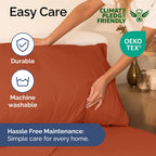 Extra Deep Pocket Cal King Sheets - 4 Piece Breathable & Cooling Bed Sheets - Hotel Luxury Sheet Set - Soft, Wrinkle Free & Comfy - Easily Fits Extra Deep Mattresses - Deep Pocket Terracotta Sheets