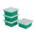 ECR4Kids Square Bin with Lid, Storage Containers, Emerald, 4-Pack