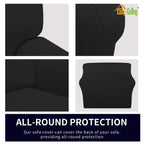 Easy-Going Fleece Stretch Sofa Slipcover Spandex Non-Slip Soft Couch Sofa Cover, Washable Furniture Protector With Anti-Skid Foam And Elastic Bottom For Kids, Pets(Chair, Black)