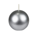 Zest Candle 6-Piece Ball Candles, 3-Inch, Metallic Silver