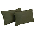 Blazing Needles Corded Solid Microsuede Rectangular Throw Pillows with Inserts (Set of 2), 20" by 12", Hunter Green