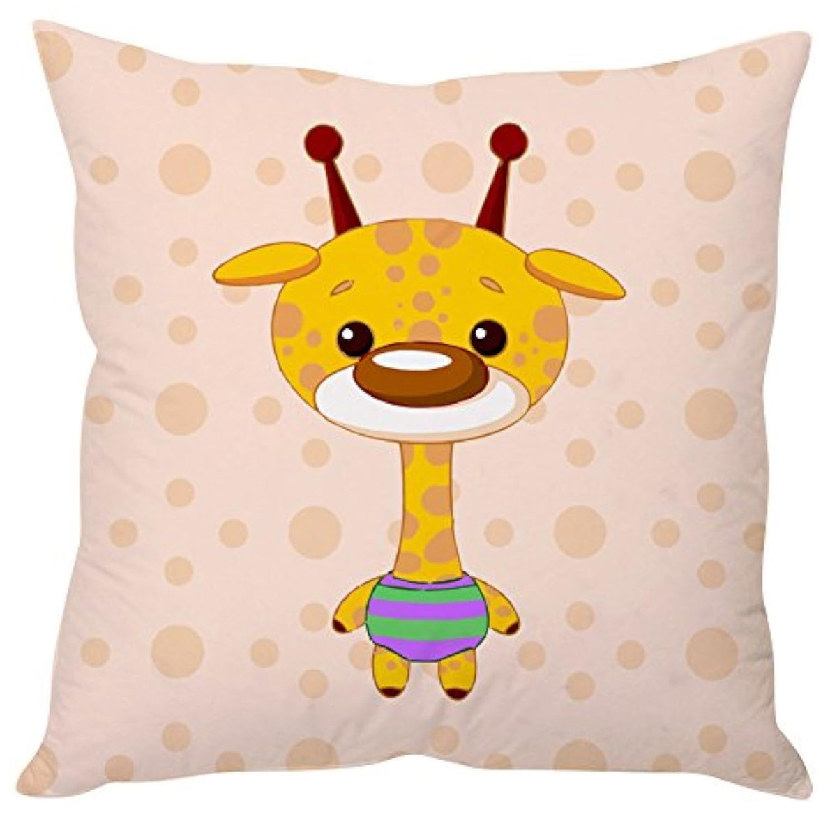 The Purple Tree Cute Cartoon Kids Cushion Cover (16X16 Inches)  1 Pc