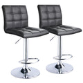 Leopard Modern Square PU Leather Adjustable Bar Stools with Back, Square Back Bar Stools Set of 2, Bar Height Swivel Barstools f